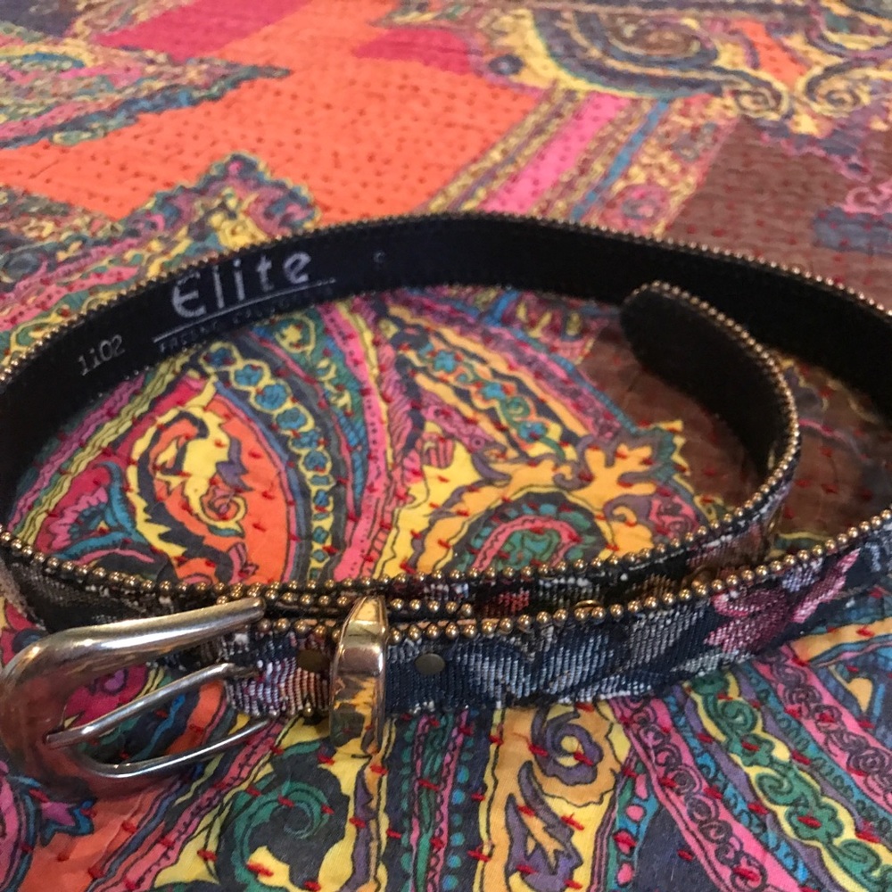 ✅ Vintage woven upholstery belt with gold embellishments